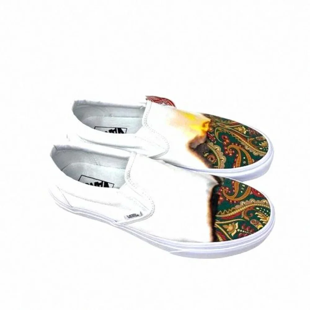 VANS Classic Slip On Shoes Low Top White Women VN000XG8AZQ Skate Sneakers Canvas